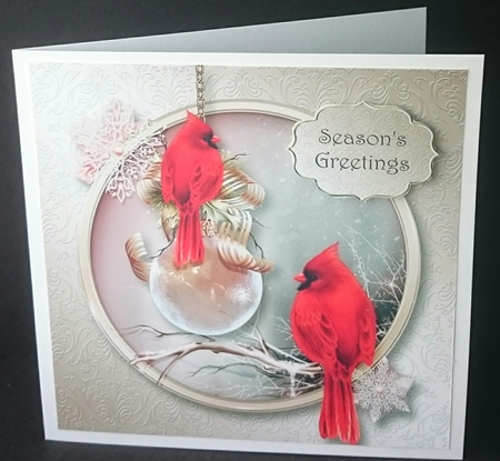 Beautiful Birds at Christmas 8x8 Quick Topper by Sue Soules