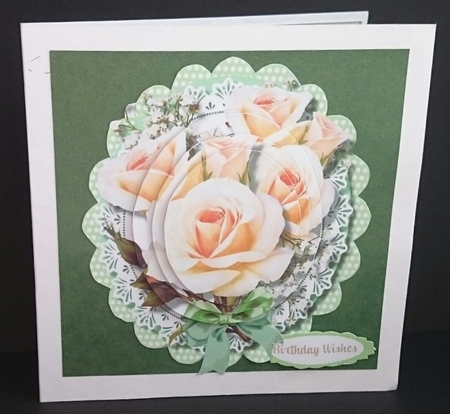 Beautiful Crean Roses in Pyramids  by Sue Soules