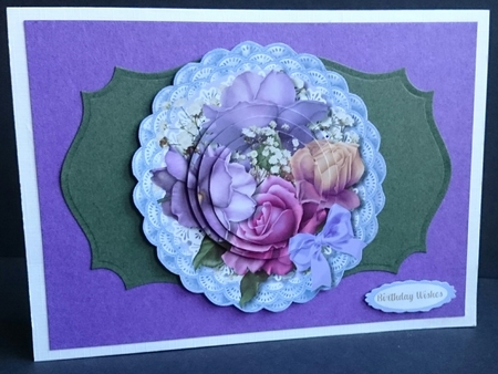 Lovely Lilac Roses and Lace , Pyramid by Sue Soules
