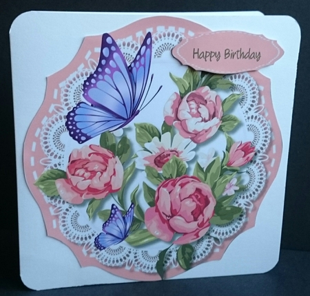 Beautiful Roses and Lilac Butterflys  by Sue Soules
