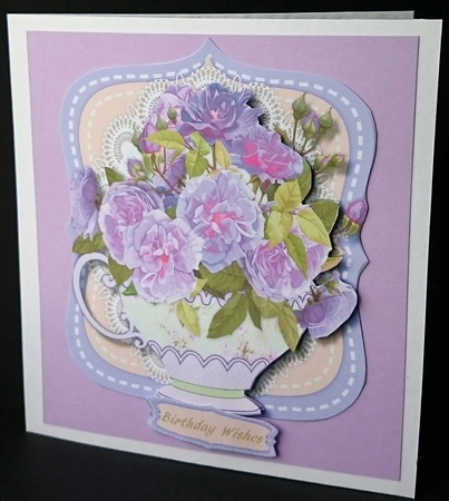 Lovely Cup of Lilac Roses by Sue Soules