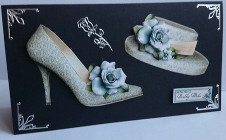 Blue Rose Shoe and Hat by Sue Soules