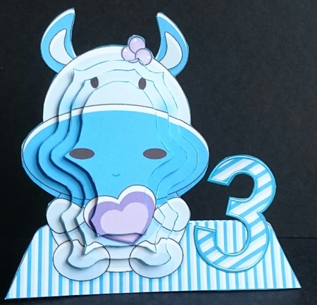 Cow Character Shaped Age Card Pyramage by Sue Soules