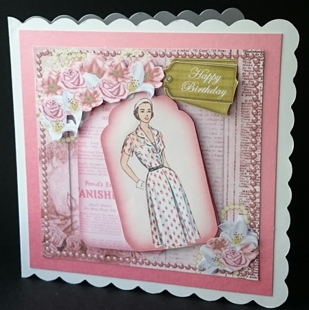 Pink Dress Happy Birthday Oldie Worldy Fashion Mini Kit by Sue Soules