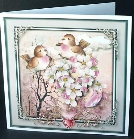 Birds & Apple Blossoms Card Topper 2 by Sue Soules