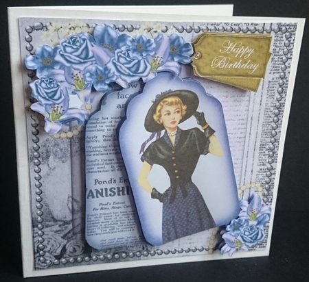 Blue Hat Happy Birthday Oldie Worldy Fashion Mini Kit by Sue Soules