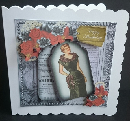 Black Red Dress Happy Birthday Oldie Worldy Fashion Mini Kit by Sue Soules