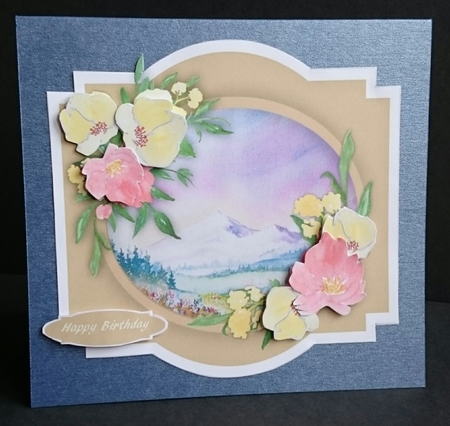 Lovely Scene and Watercoloured Flowers by Sue Soules