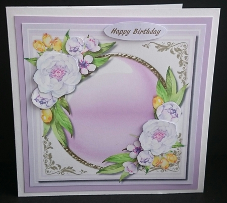 Lovely Lilac Peonies on a Silver Mat  by Sue Soules