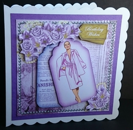 Lilac Lady Birthday Wishes Oldie Worldy Fashion Mini Kit by Sue Soules