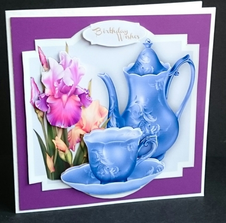 Lilac Irises and a Cup of Tea  by Sue Soules
