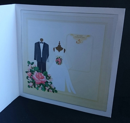 Wedding Clothes with Pink Roses Matching 8x8in Insert Plate by Sue Soules
