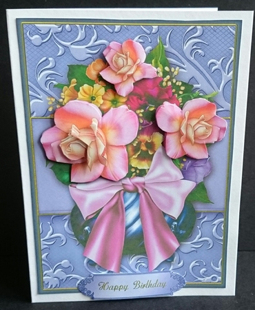 Pot of Flowers 6x8 Lilac Card Front by Sue Soules
