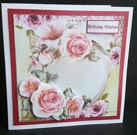 Birthday rose, 7x7 card by Sue Soules