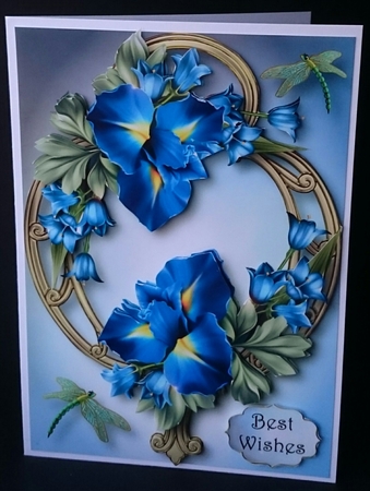 Beautiful Blue Iris On Golden Frame by Sue Soules