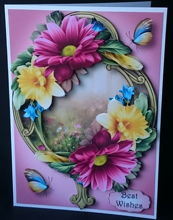 Chrysanthemum Spring On Golden Frame by Sue Soules