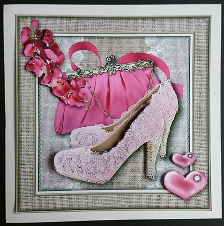 Lace Shoes Card Topper 1 by Sue Soules