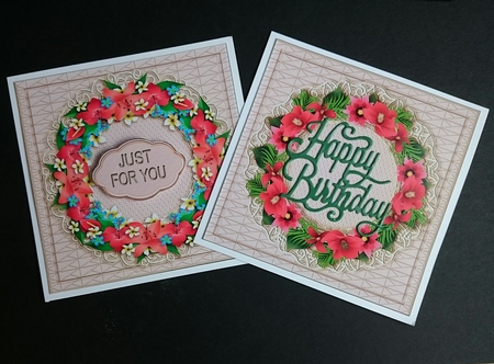 Tropical Floral Doilies 5in x 5in Card Fronts by Sue Soules