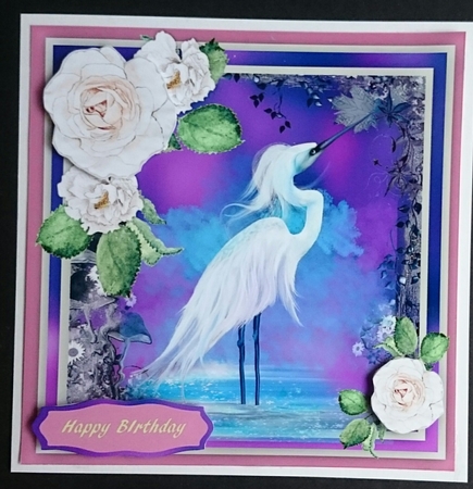 Stunning Roses and Fantasy Bird,  by Sue Soules