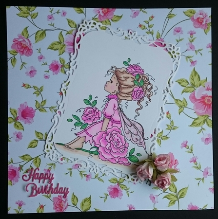 Pink flowers Floral paper for cards/ scrapbook xl by Sue Soules