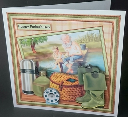FISHING JETTY 7.5 Birthday Fathers Day Retirement Decoupage Kit by Sue Soules