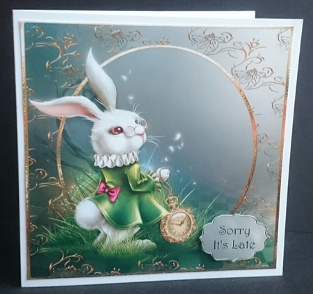 White Rabbit Belated Birthday 8x8 by Sue Soules