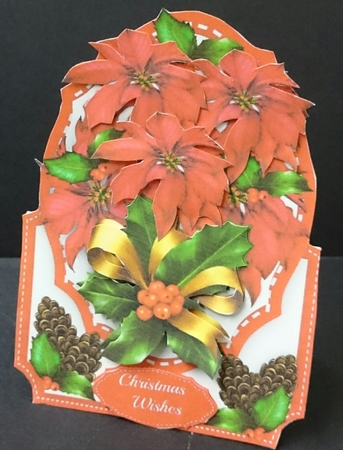 Over the Edge , Beautiful Poinsettias and Pine Cones  by Sue Soules