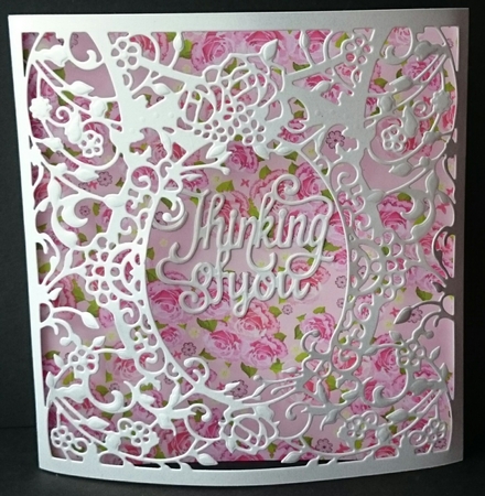Pink Rose, butterflies & daisies paper - card / scrapbooks sml by Sue Soules