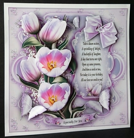 Lilac Tulips Bouquet Card Mini Kit by Sue Soules