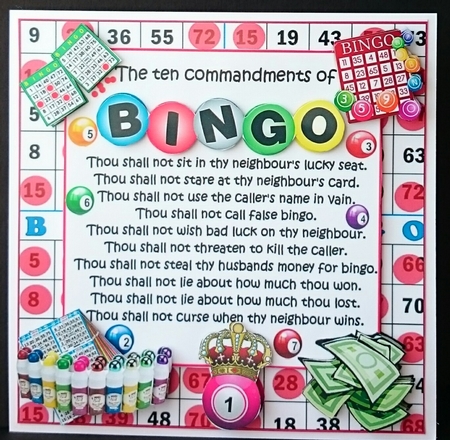 7x7 Bingo queen commandments mini kit by Sue Soules