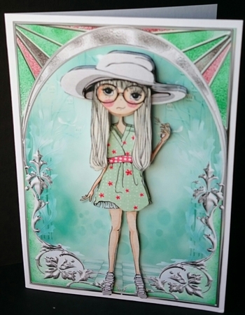 Archway Girls! Click in Mint Card Front and Decoupage by Sue Soules