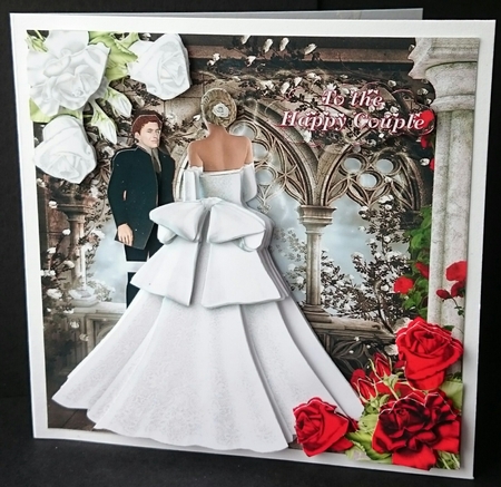 Red & White Roses Bride & Groom Mini Kit by Sue Soules
