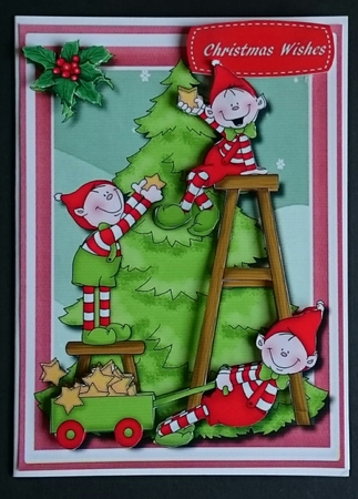 Elves Decorating the Tree  by Sue Soules