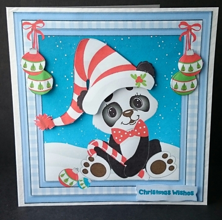Pandas Christmas hat  by Sue Soules