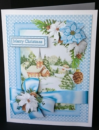 Ribbon wrap Christmas church  by Sue Soules