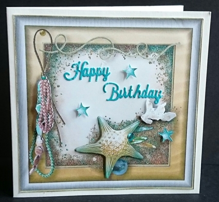 Magical Sea Shore Treasures Card Topper by Sue Soules