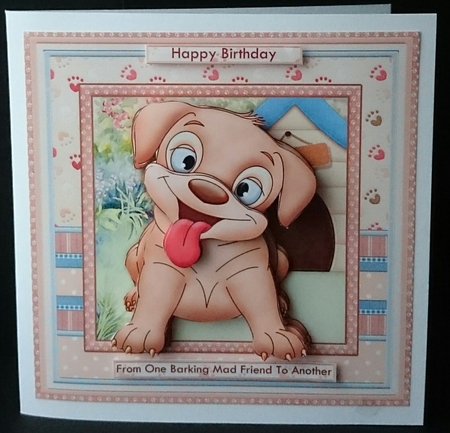 BARKING MAD 8x8 Humorous Birthday Decoupage Mini Kit by Sue Soules
