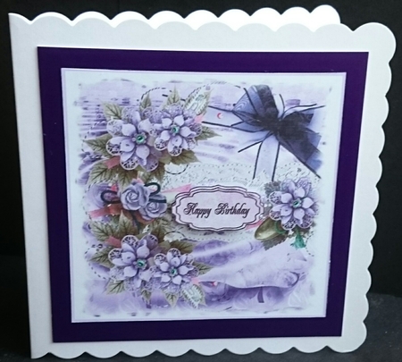 7.5x7.5 lavender flowers quick card by Sue Soules
