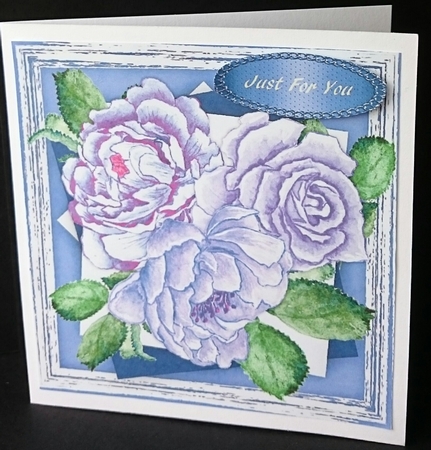 Stunning Lilac Roses on a Shabby Chic Frame by Sue Soules
