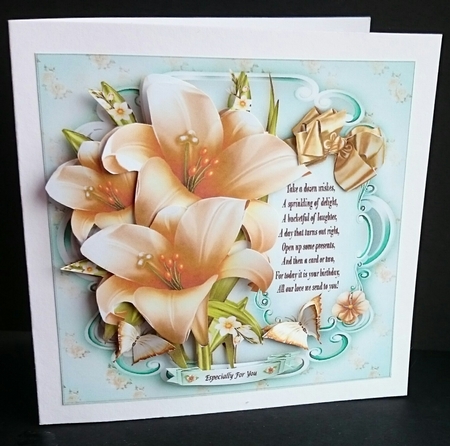 Cream Bouquet of Lilies Card Mini Kit by Sue Soules