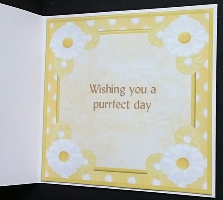 Wishing you a purrfect day card insert by Sue Soules