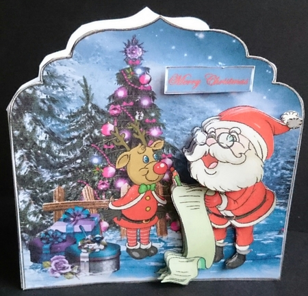Santas list with Rudolf shaped card by Sue Soules