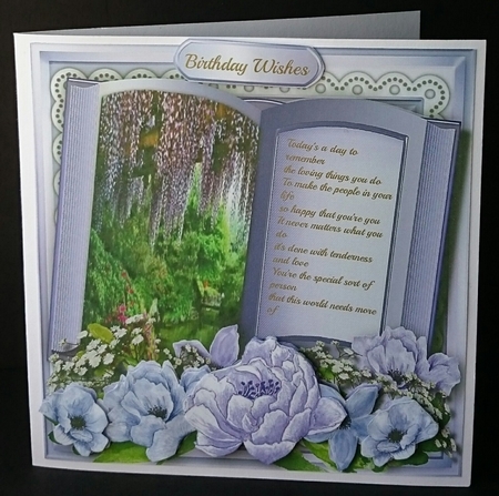 Beautiful lilac Birthday Book with Verse  by Sue Soules