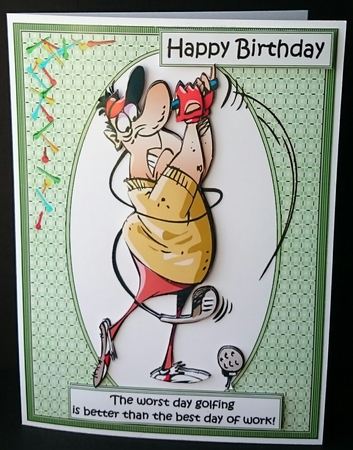 Stan loves golf  by Sue Soules