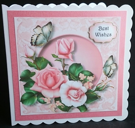 Soft Blush Roses & Butterflies 8x8 by Sue Soules