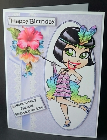 Fabulous birthday wishes Boop boop de doop quick card by Sue Soules