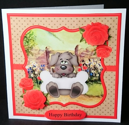 Dillon the Dog Card Topper & Decoupage by Sue Soules