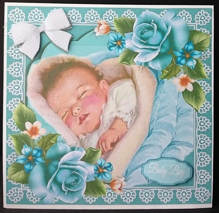 Baby Boy Blue Roses 8x8 by Sue Soules