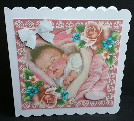 Baby Girl Pink Roses 8x8 by Sue Soules