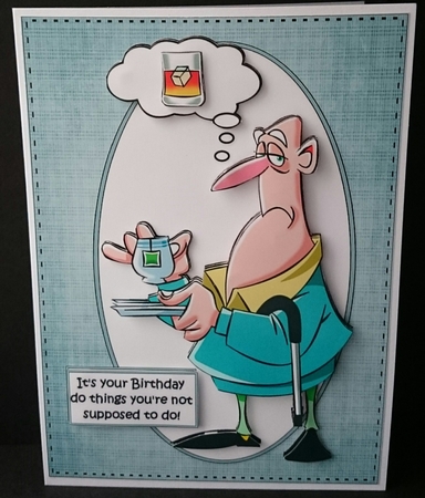 Stan thinking of enjoying his birthday  by Sue Soules